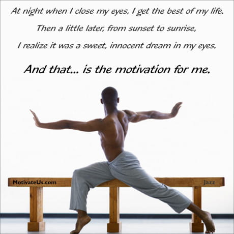 A Picture: (Dancer On A Bench with The Quote:  quote1 on it.