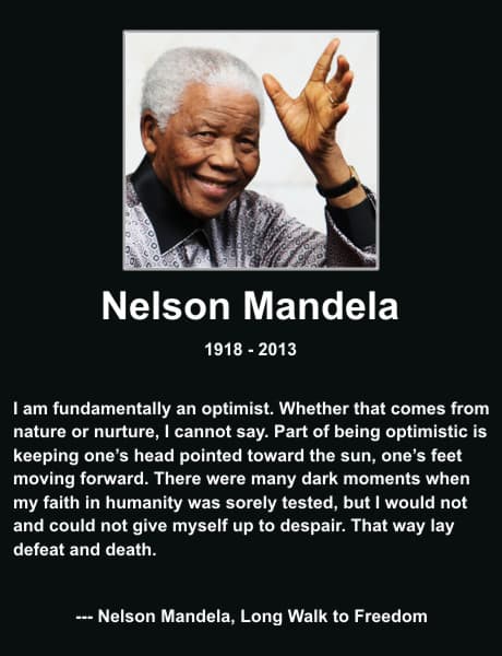 A Picture: (Picture Of Nelson Mandela Waving And Smiling with The Quote:  quote1 on it.