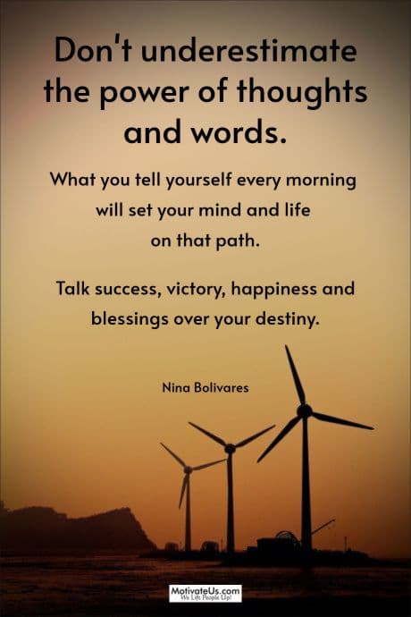 picture of wind farm with a motivational quote on it