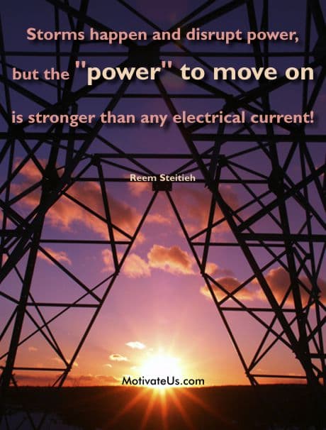 A Picture: (Sunrise View Through An Electrical Tower with The Quote:  quote1 on it.