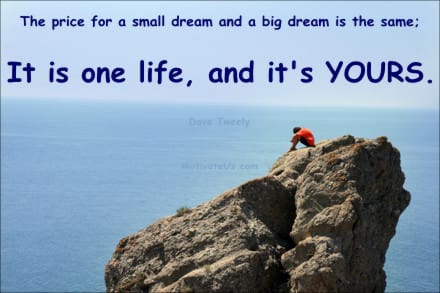 A Picture: (Man On Rock with The Quote:  quote1 on it.