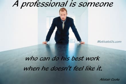 A Picture: (Man At Boardroom Table with The Quote:  quote1 on it.