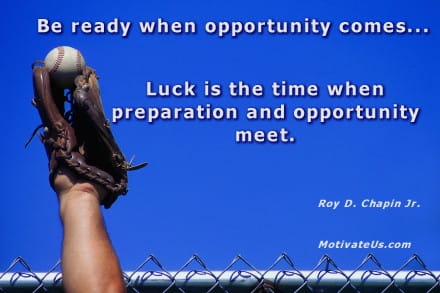 A Picture: (Baseball Glove Reaching For Ball with The Quote:  quote1 on it.