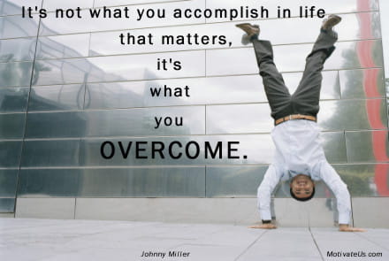 A Picture: (Standing On Head with The Quote:  quote1 on it.