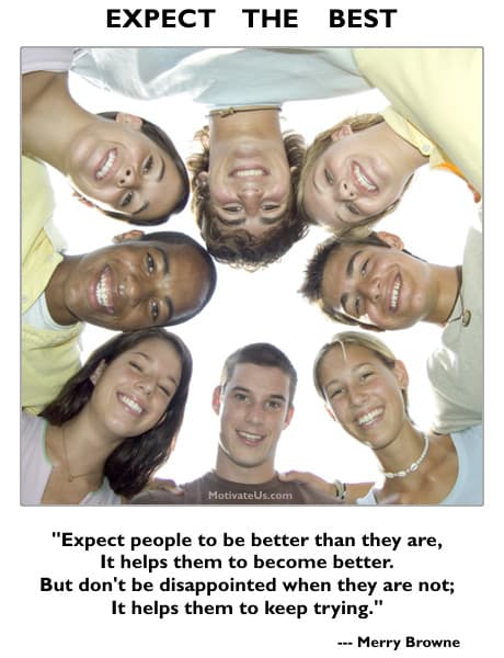 A Picture: (Picture Of Smiling Faces with The Quote:  quote1 on it.