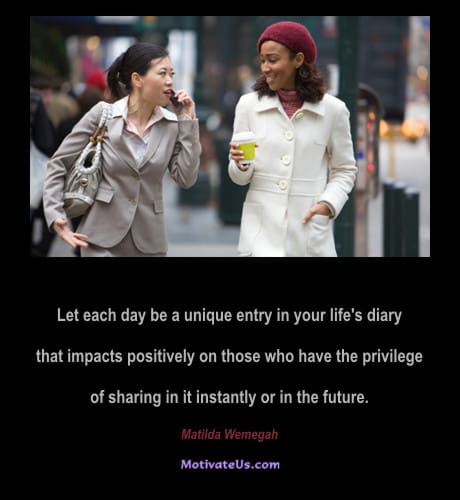 A Picture: (Two Woman Talking with The Quote:  quote1 on it.