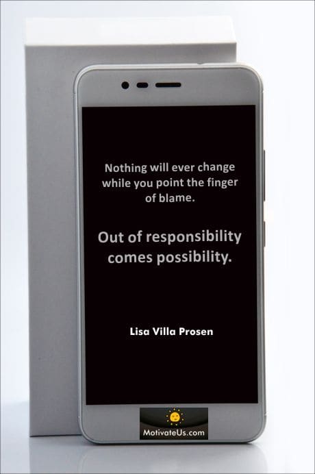 quote on a phone by  and a quote by Lisa Villa Prosen