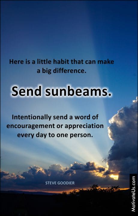 sunbeams and a quote by Steve Goodier