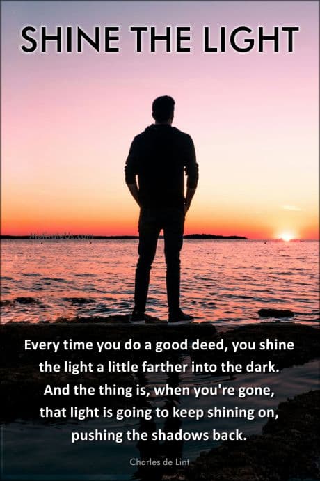 sunset and a quote from Charles de Lint