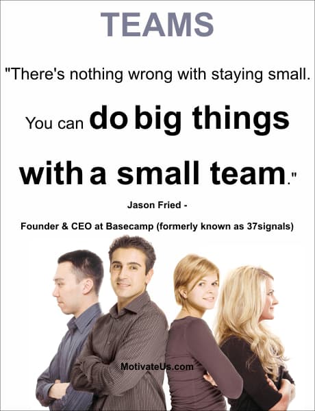 A Picture: (Small Team Of People with The Quote:  quote1 on it.