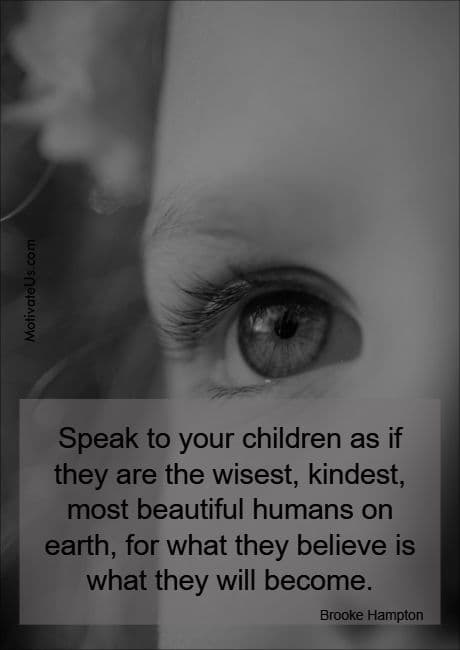 Close up of a child's eye and a photo daily inspirational picture quote by Brooke Hampton