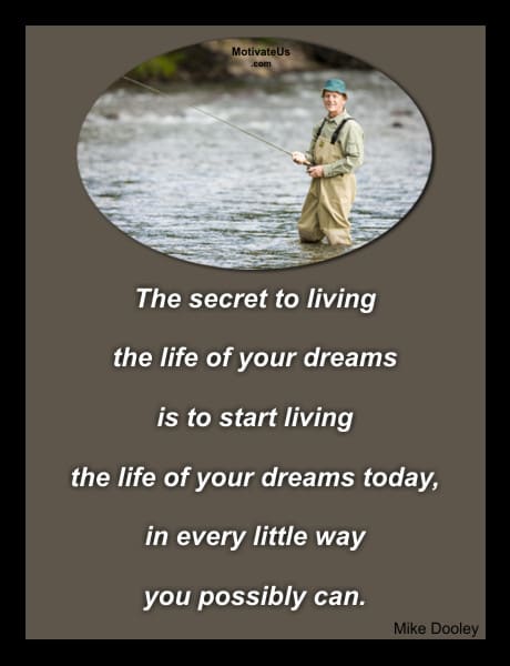 A Picture: (A Man Fishing In A Stream with The Quote:  quote1 on it.