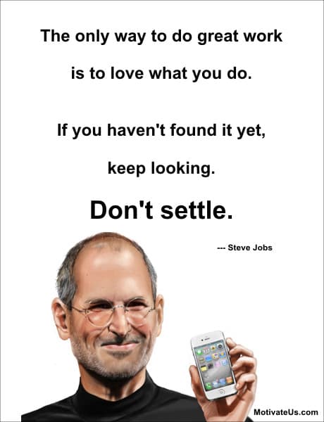 A Picture: (Picture Of Steve Jobs With An Apple Product with The Quote:  quote1 on it.