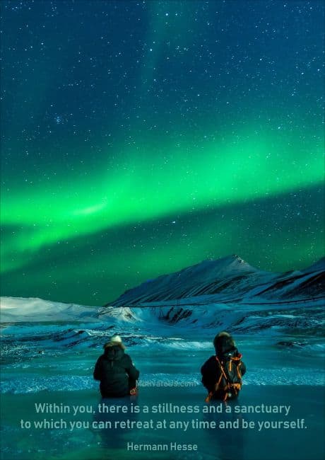 northern lights watched by 2 people
