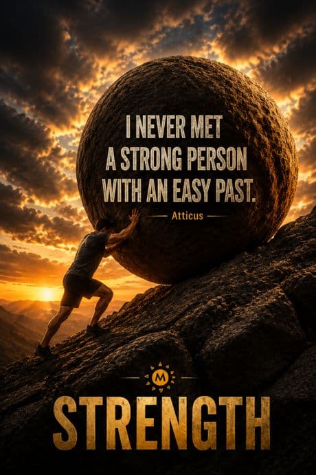 What Built the Person You See person trying to move huge boulder