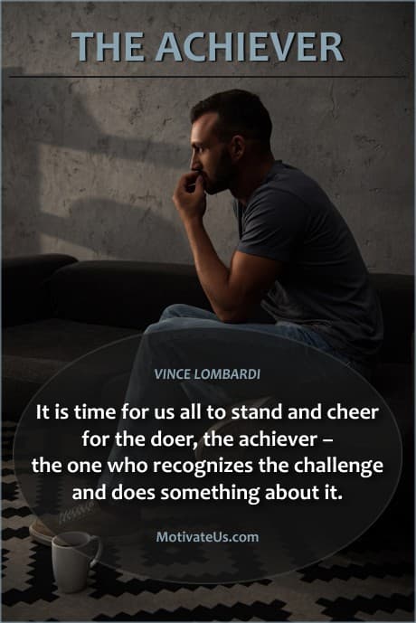 a man in contemplation a quote by Vince Lombardi
