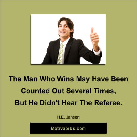 A Picture: (Man Smiling With Thumbs Up with The Quote:  quote1 on it.