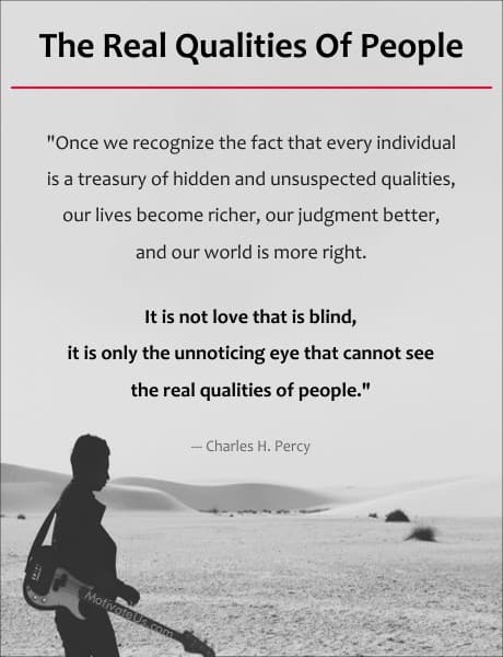 person on a beach and a quote by Charles H. Percy
