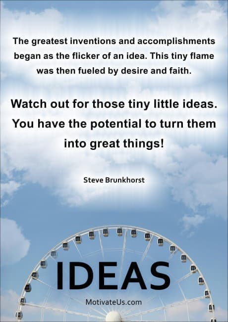 ferris wheel and a quote by Steve Brunkhorst about ideas
