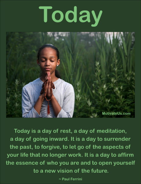 A Picture: (Girl Meditating with The Quote:  quote1 on it.