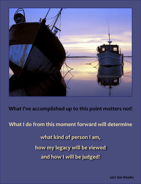 A Picture: (Two Boats In A Harbor with The Quote:  quote1 on it.