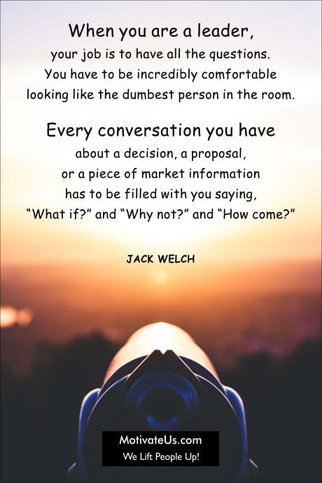 picture of scope with a leadership quote from Jack Welch