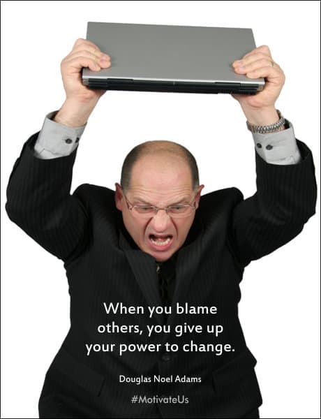 A Picture: (Businessman About To Throw His Computer with The Quote:  quote1 on it.