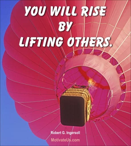 A Picture: (Hot Air Balloon with The Quote:  quote1 on it.