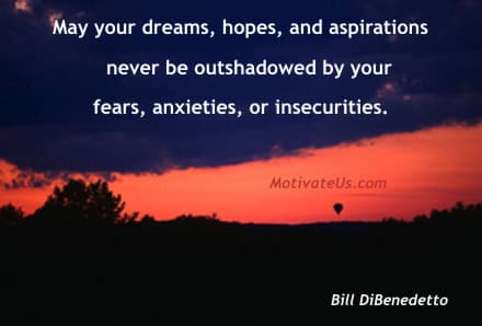 A Picture: (Hot Air Balloon In Distance with The Quote:  quote1 on it.