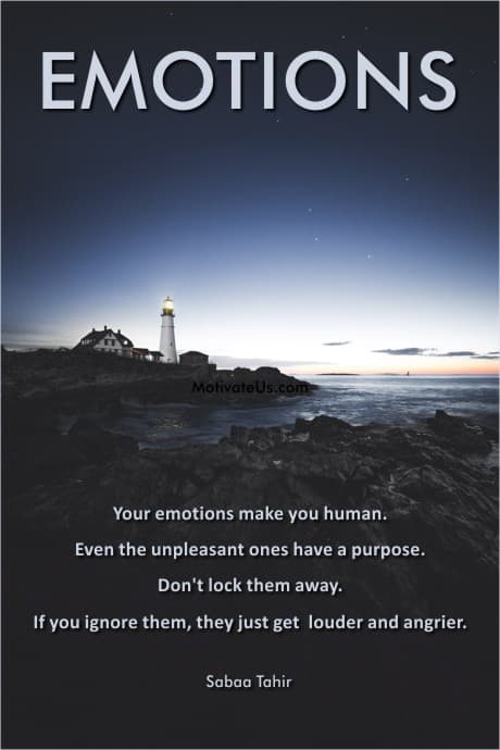 lighthouse picture and a quote about emotions