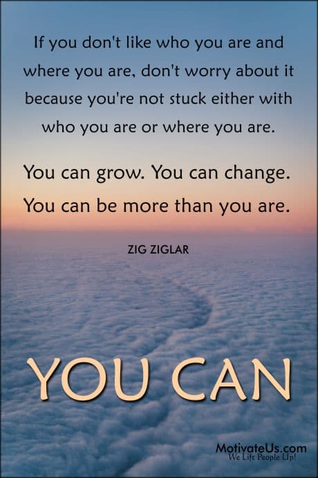 clouds and an encouraging quote by Zig Ziglar
