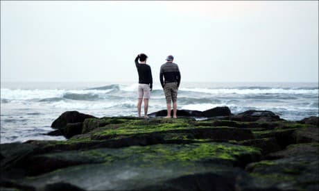 two guys hanging out