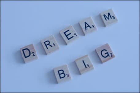 sign saying dream big