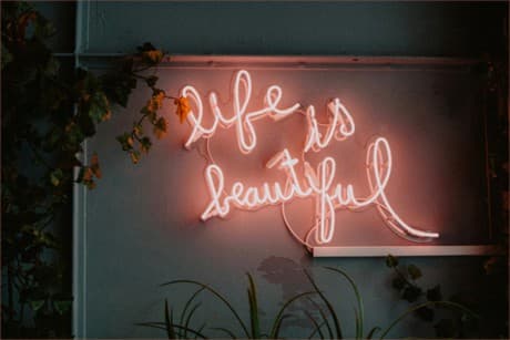 neon sign - life is beautiful